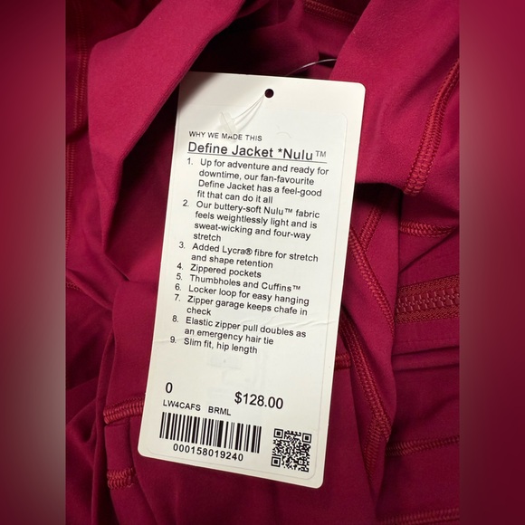 LuluLemon Define Jacket Nulu in Berry Rumble - Picture 5 of 7
